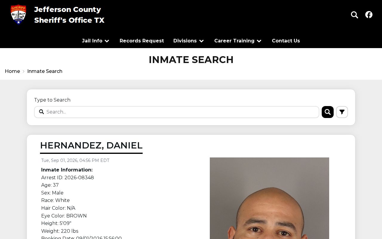 Beaumont residents directory Jefferson County inmate search