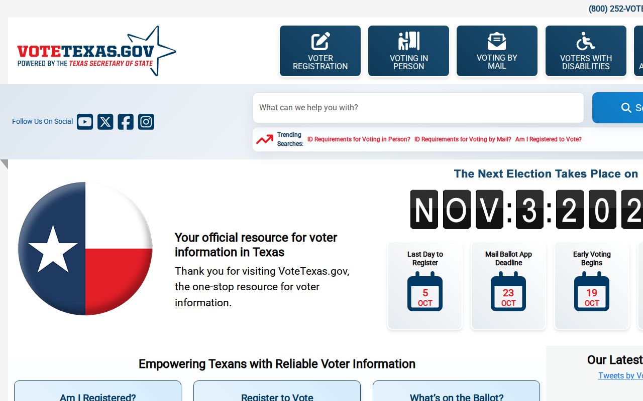 Beaumont residents directory VoteTexas registration lookup