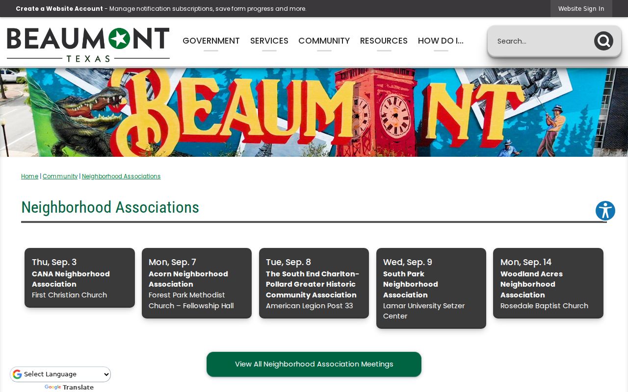 Beaumont neighbors neighborhood association inventory
